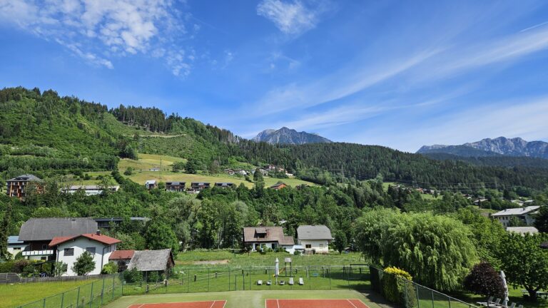 View across Schladming, Austria, showing alpine mountains, forests and farmland during the PACIOLI 30 conference.